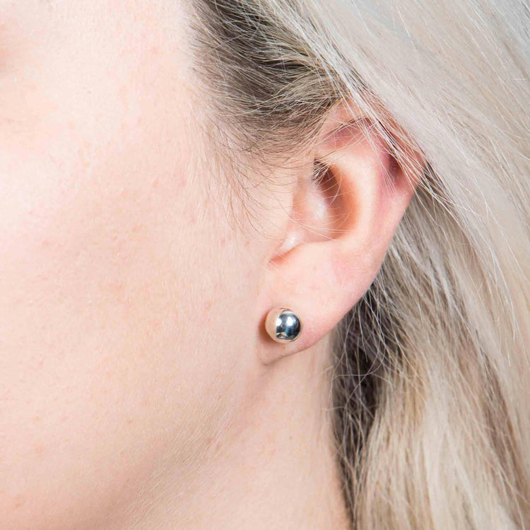 Aretes esfera de plata