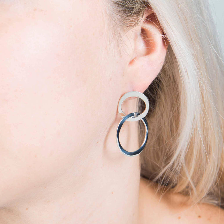 Aretes aros de plata