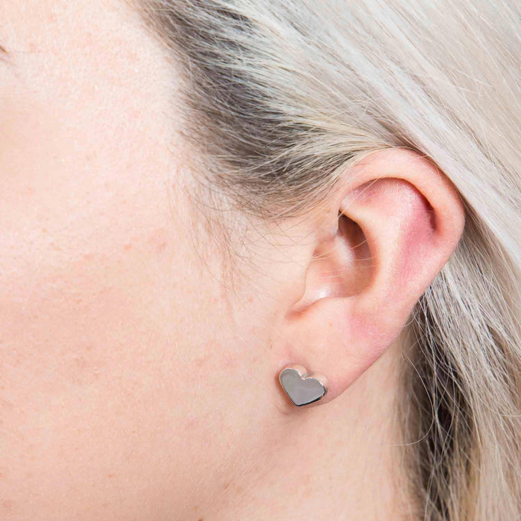 Aretes de plata corazón