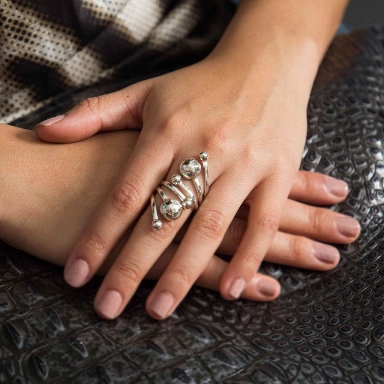 Anillo de Plata largo con brazos