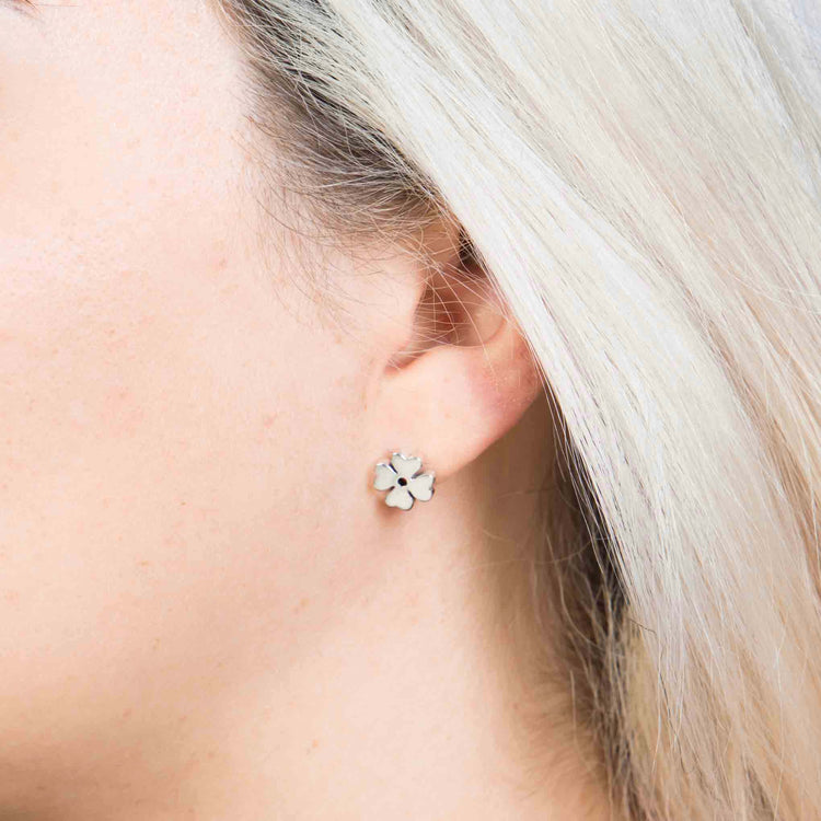 Aretes de trebol de Plata mini