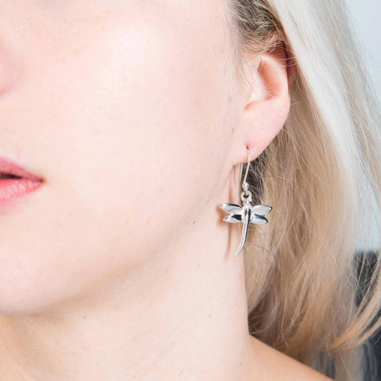 Aretes libélula de plata