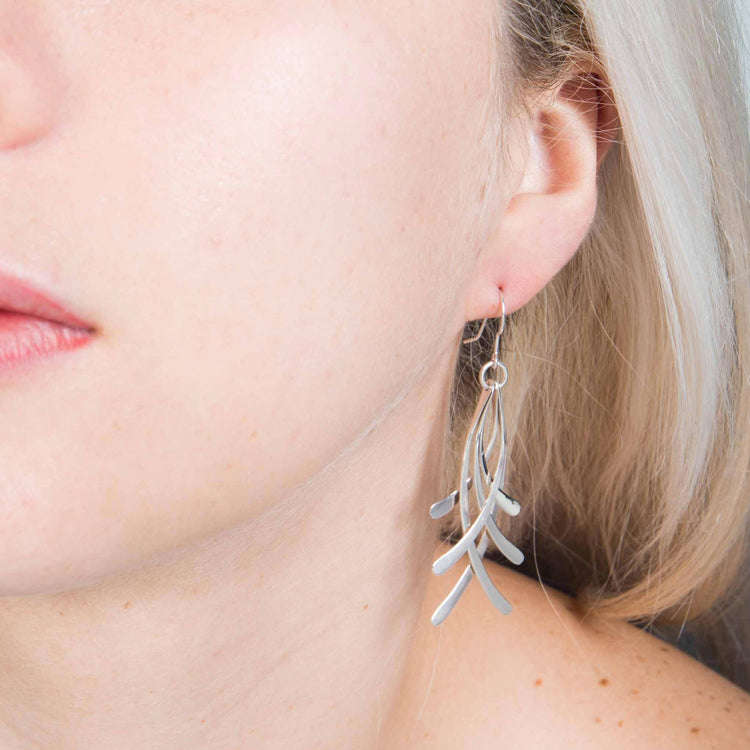 Aretes de Plata Tiras largas