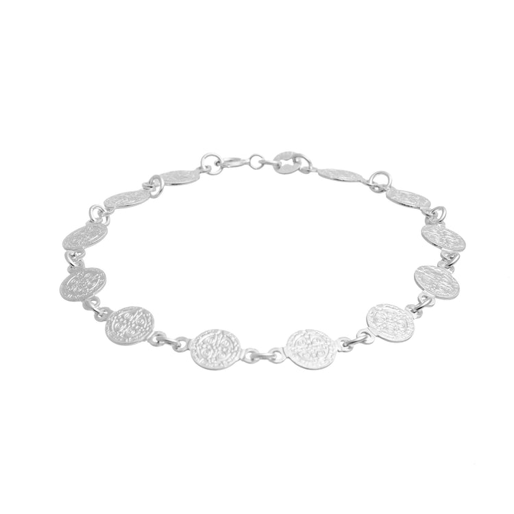 Pulsera de Plata medalla de San Benito mini