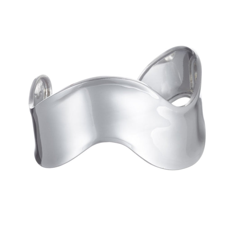 Brazalete ondulado de plata