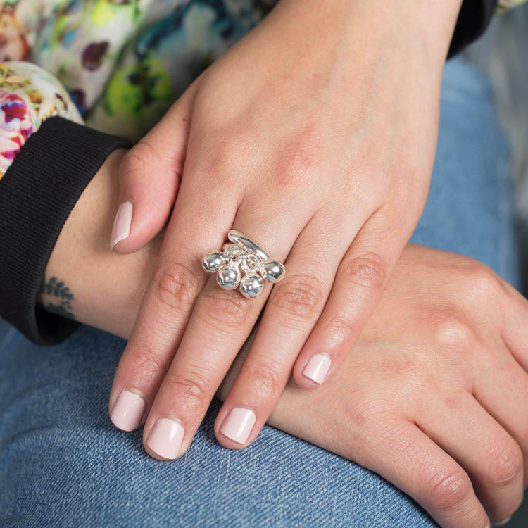 Anillo de cascabel de plata mexicana
