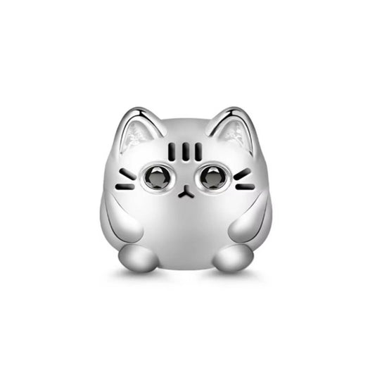 Dije con chapa de plata tipo charm gatito bolita de plata mexicana