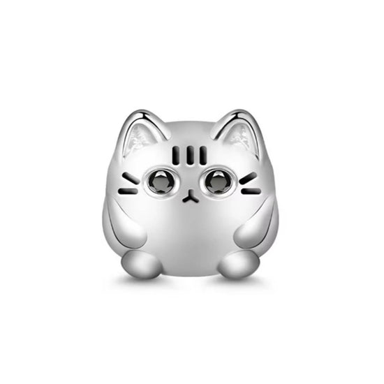 Dije con chapa de plata tipo charm gatito bolita de plata mexicana