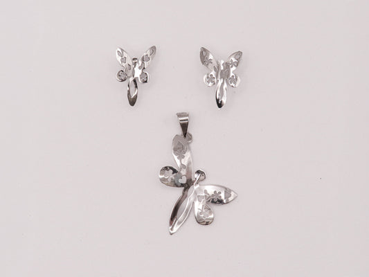 Juego plata libélula floral