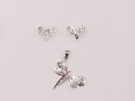 Juego plata libélula calada