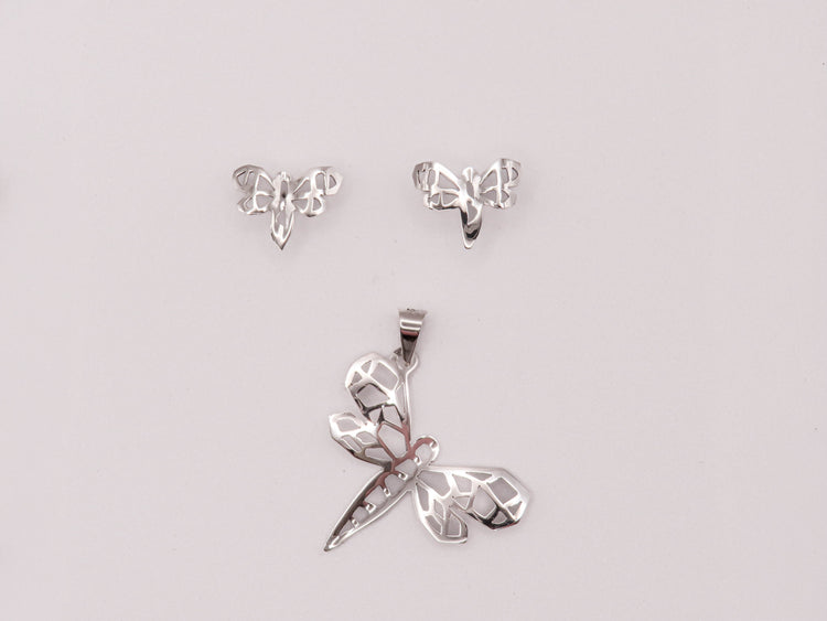 Juego plata libélula calada