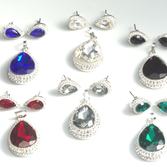 (Varios) Juego gota bisela en plata huichol