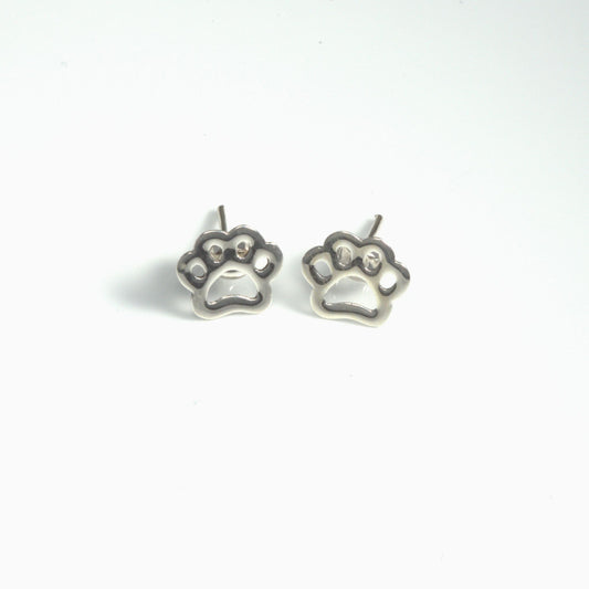Aretes huellita calada de plata