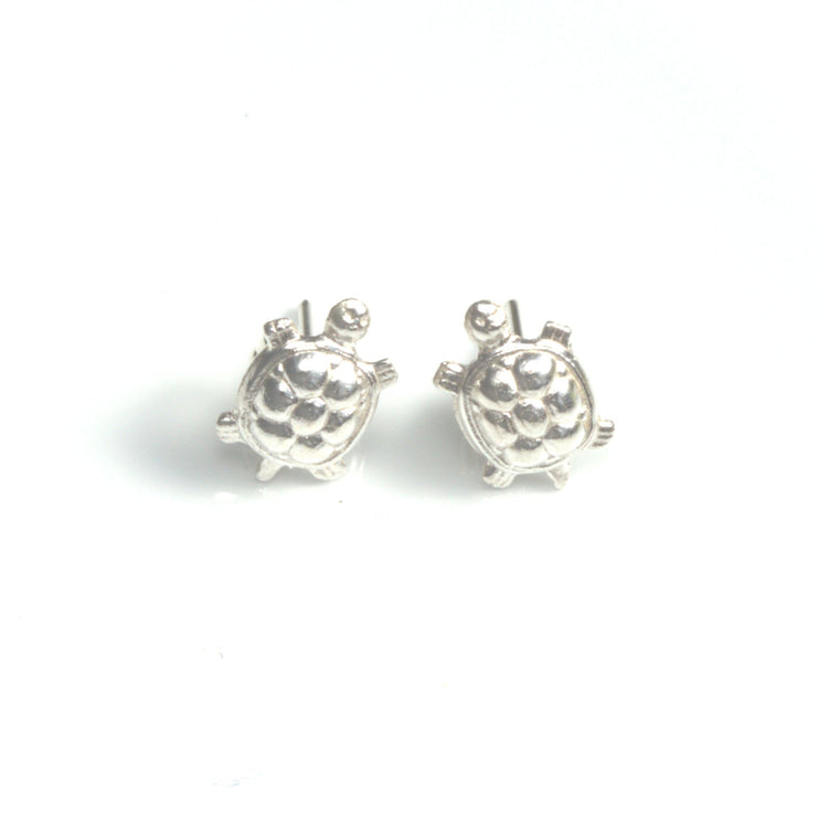 Aretes tortuga mate de plata