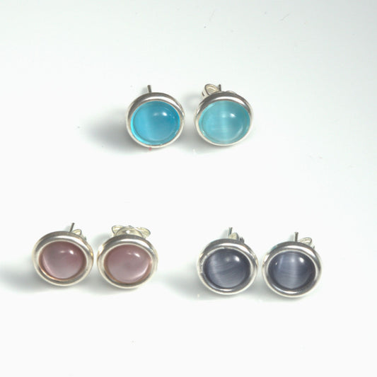 (Varios) Arete bisel ojo de gato