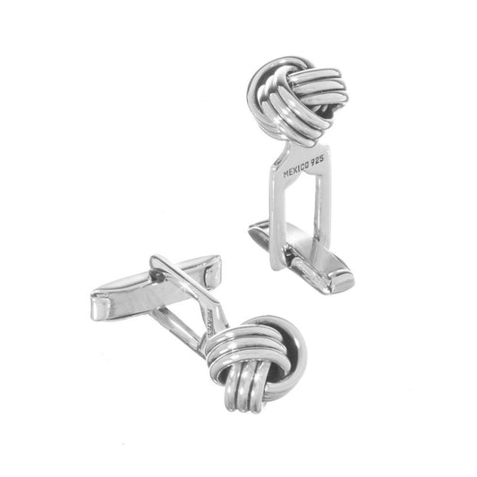 Mancuernillas nudo de plata grande