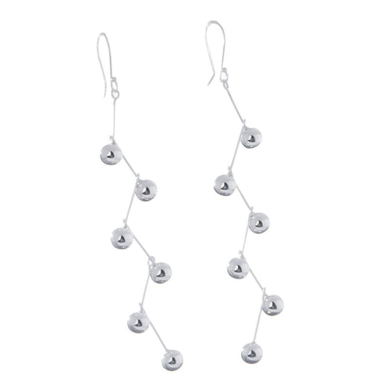 Aretes largos racimo de Plata