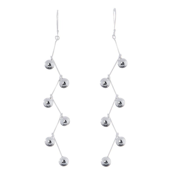 Aretes largos racimo de Plata