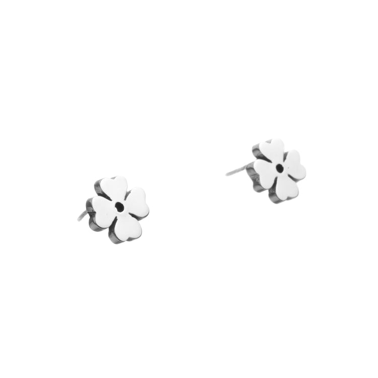 Aretes de trebol de Plata mini