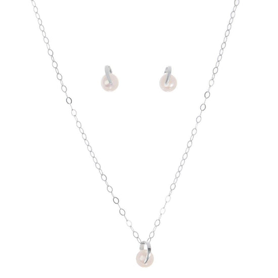 Dije y aretes de Plata con perla cultivada
