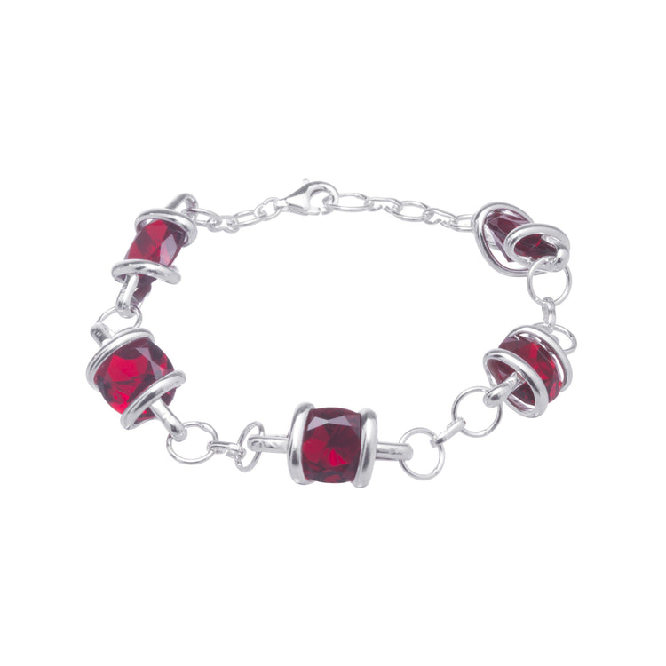 Pulsera de plata con zirconias grandes engarzadas