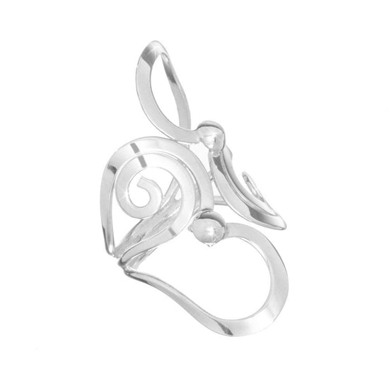 Anillo tiras de corazón de plata