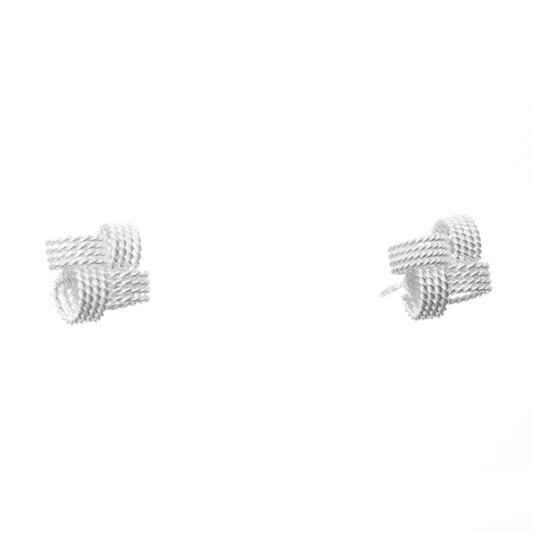 Aretes nudo cuadrado de Plata