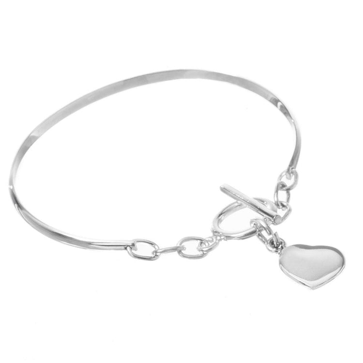 Brazalete de Plata con corazón colgante