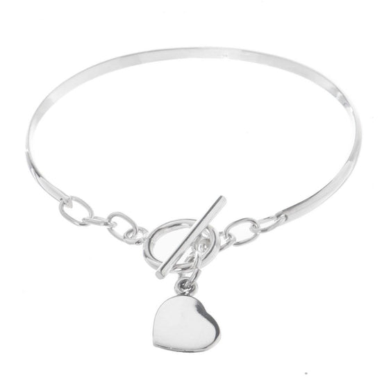 Brazalete de Plata con corazón colgante