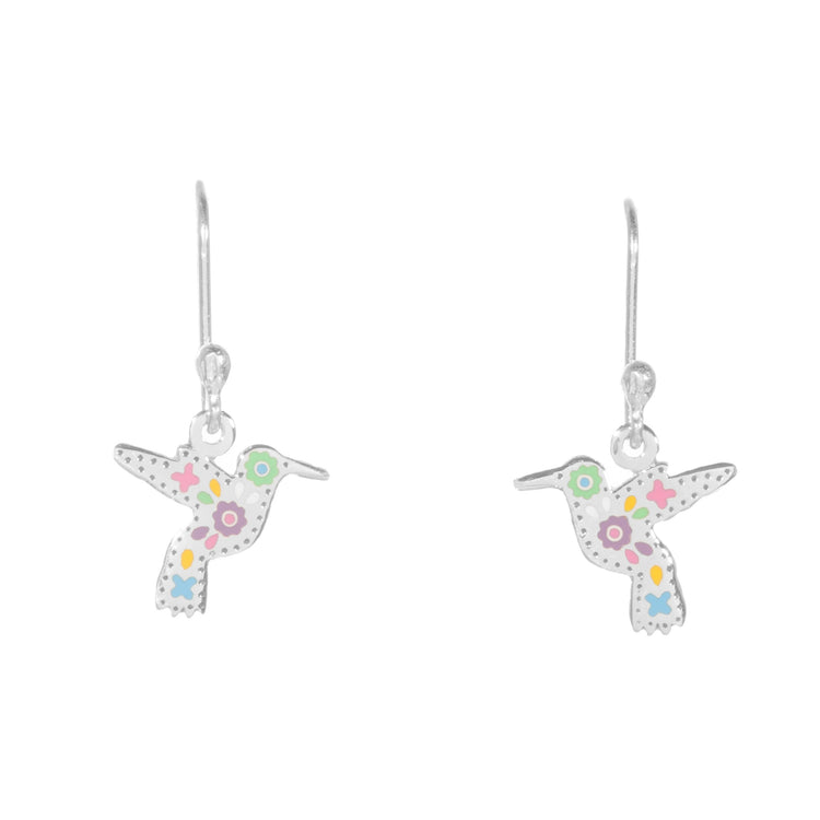 Aretes colibrí de plata