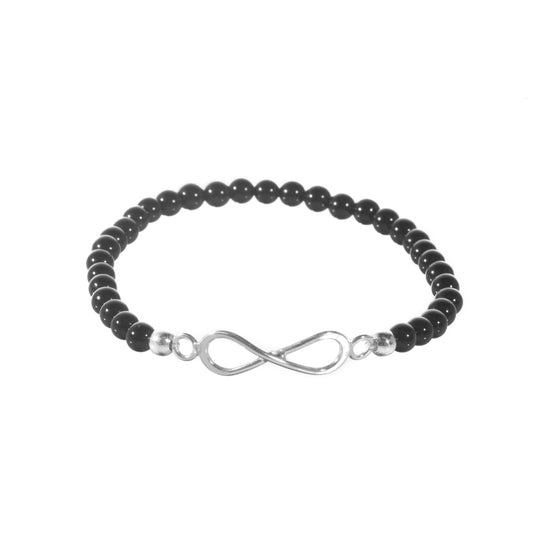 Pulsera de ónix con infinito de plata