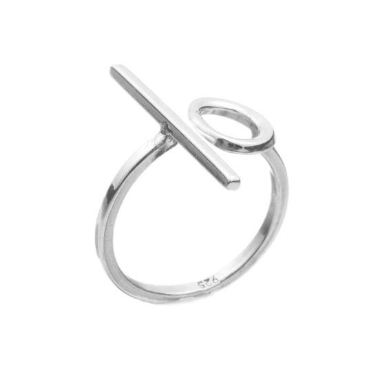 Anillo geométrico minimalista de plata