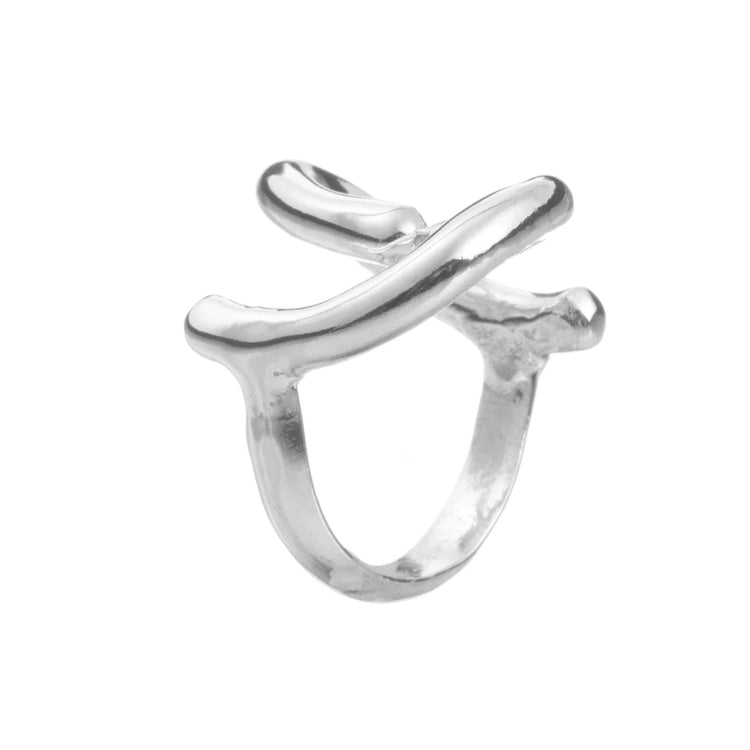 Anillo de U de plata mexicana