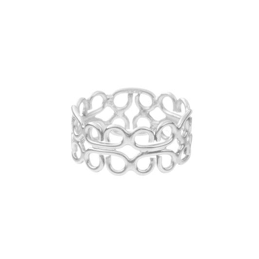 Anillo nudos chinos de plata de plata mexicana