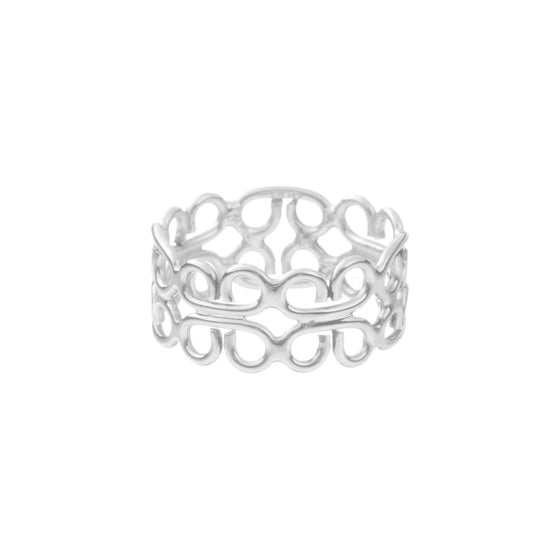 Anillo nudos chinos de plata de plata mexicana