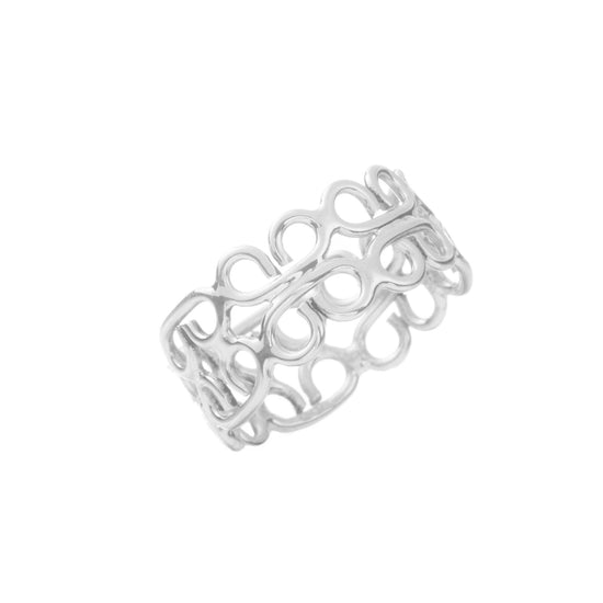 Anillo nudos chinos de plata de plata mexicana