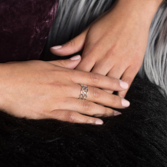 Anillo nudos chinos de plata de plata mexicana