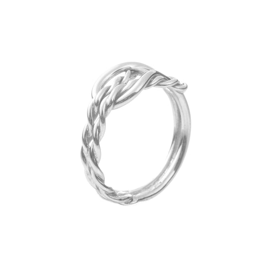 Anillo nudo vaquero de plata de plata mexicana