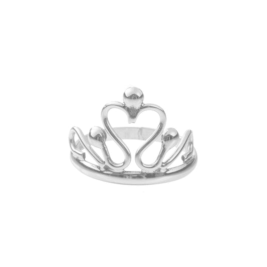 Anillo corona de princesa de plata de plata mexicana