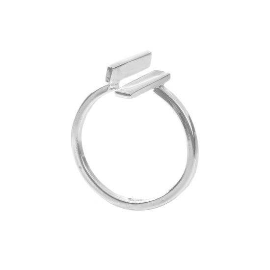 Anillo rectángulos verticales de plata de plata mexicana