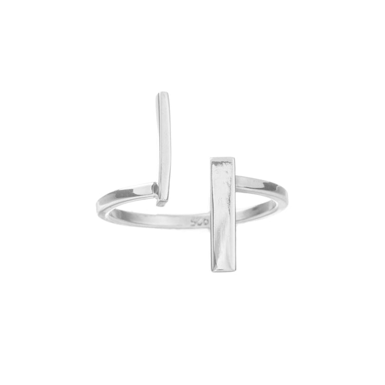 Anillo rectángulos verticales de plata de plata mexicana