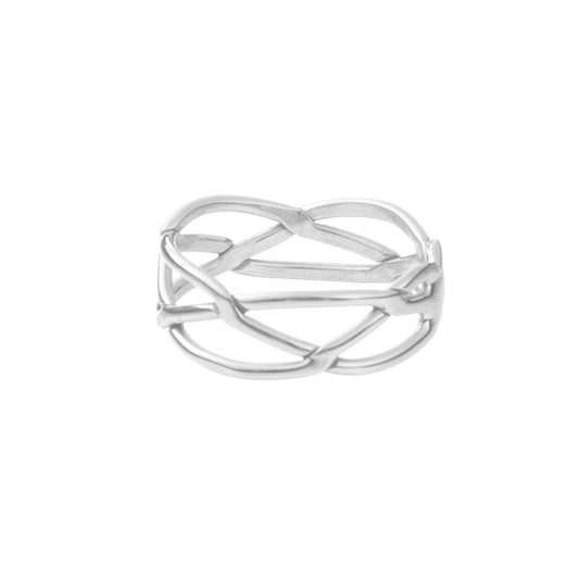 Anillo trenzado de plata  de plata mexicana