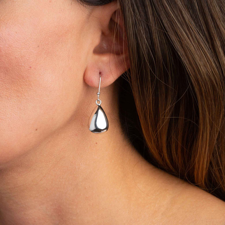 Silver drop earrings