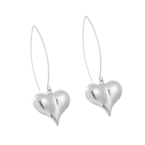 Aretes corazón globo de plata de plata mexicana