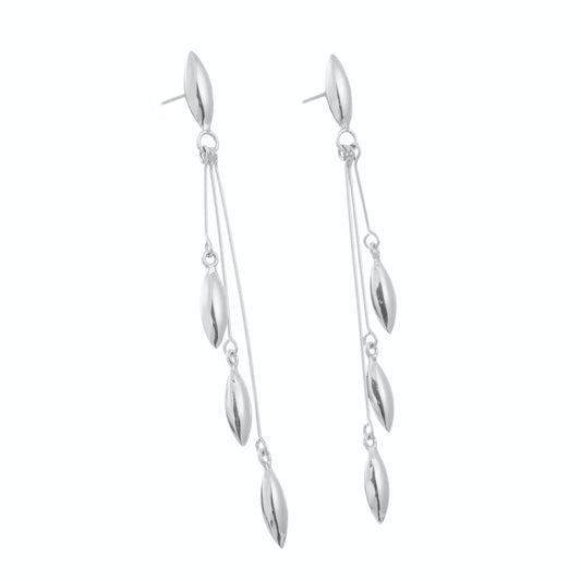 Aretes semillas colgantes de plata de plata mexicana