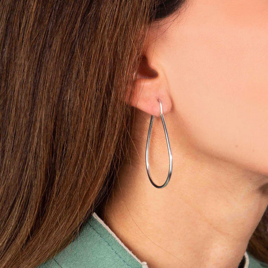 Drop contour hoop earrings
