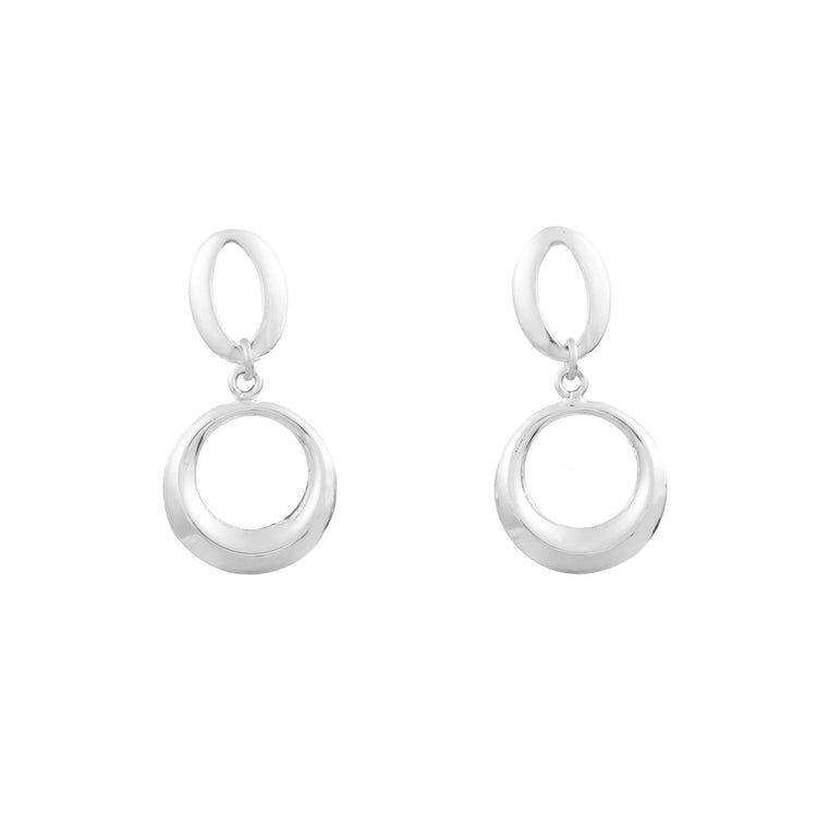 Aretes circulos colgantes de plata de plata mexicana