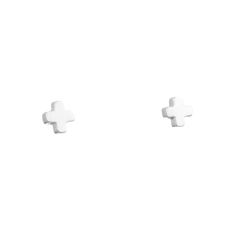 mini cross mirror silver Earrings