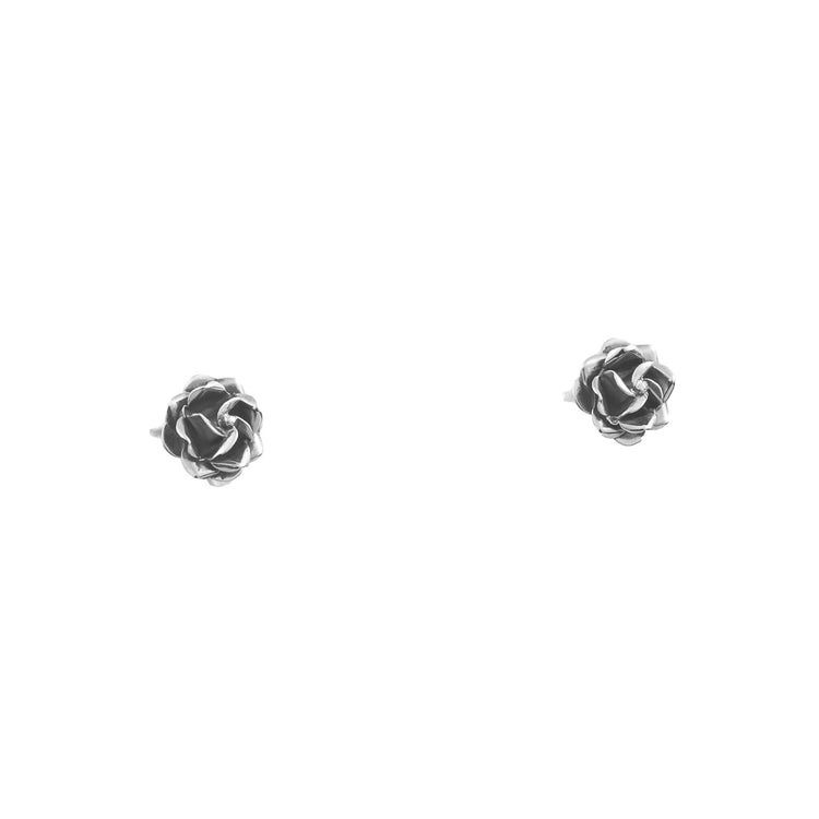 Aretes rosa mini de plata