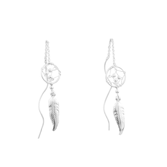 Aretes atrapasueños de plata estilo violador de plata mexicana